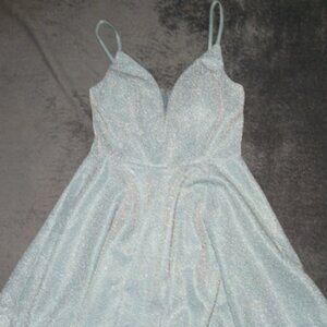 Ever-Pretty Sparkly Light Blue A-Line Cocktail Dress US 4 Fit & Flare Mini Prom